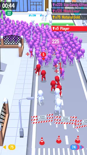 Ecrã de jogo Crowd City em ação